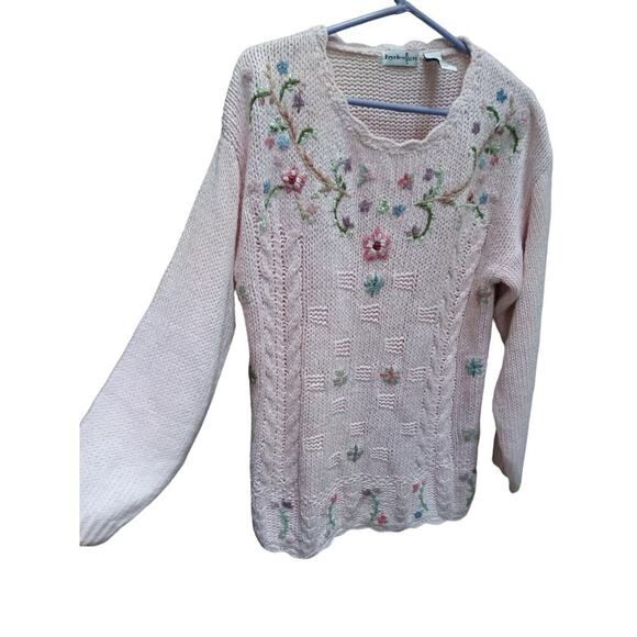 Bydesign Vintage Knit Pink Oversized Grandmacore Sweater Size S - Picture 2 of 5